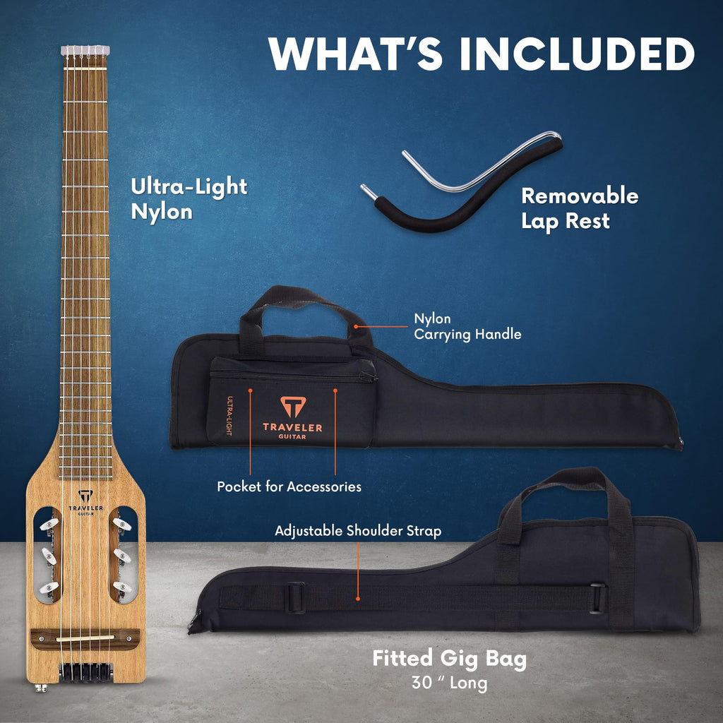 Traveler Guitar Ultra-Light Classical 6 String Guitar, Right, Mahogany (ULN MHSBW)