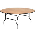 Flash Furniture Furman 6' Round All-Occasion Wood Folding Event Table, Foldable Round Portable Banquet Table with Wooden Top, Natural/Black