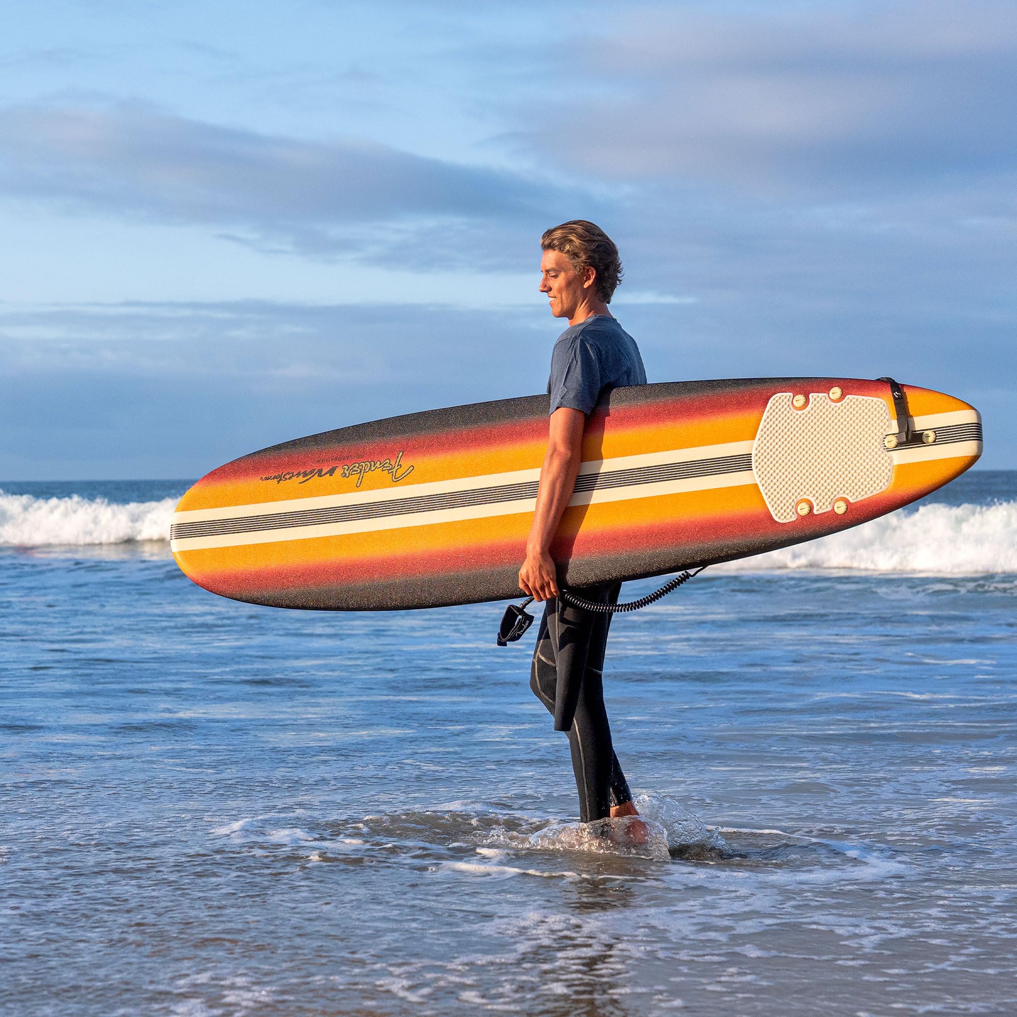 Fender x Wavestorm Collaboration 8ft Surfboard - Foam Constructed with Accessories