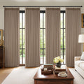 MIULEE Pinch Pleated 100% Blackout Curtains 108 Inch Long 4 Panel Set for Bedroom Thick Linen Memory Trained Pleat Living Room Darkening Back Tab Double Layer Thermal Insulated Drapes, Linen