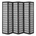 Amacv Room Divider, 6 Panel Japanese Room Divider, Folding Privacy Screen Indoor, Portable Partition Dividers and Decoration Screens, for Room Separation, Home, Office, Restaurant & Bedroom (Black)
