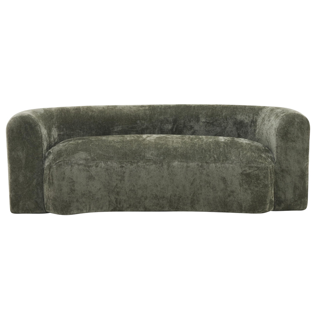 Christopher Knight Home 87.75" Curved Sleeper Sofa, 3 Seater Deep Seat Modular Floor Couch, Upholstered Chenille Fabric Comfy Cloud Couch with Round Arms & Curved Back for Living Room Bedroom, Green