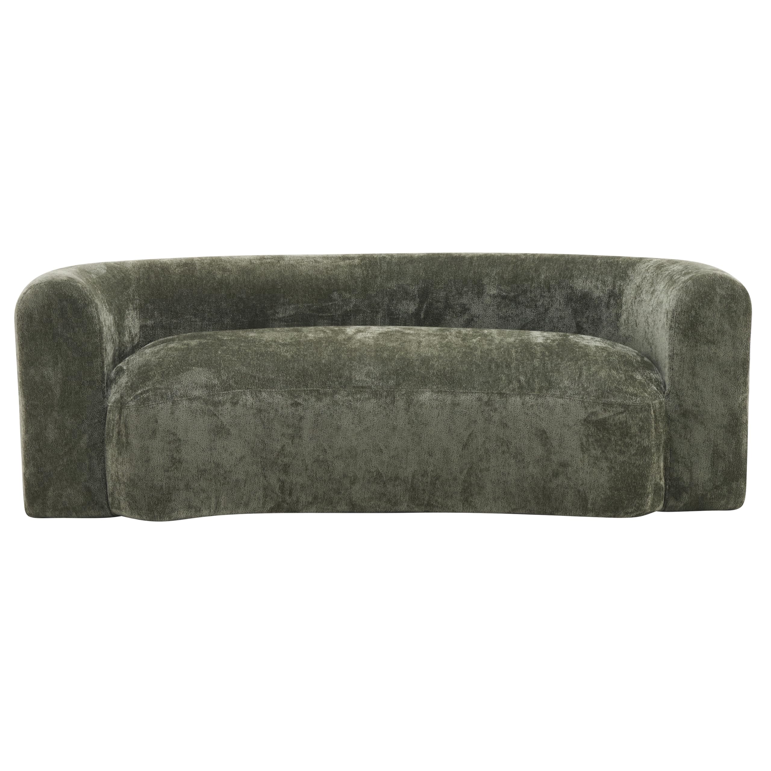 Christopher Knight Home 87.75" Curved Sleeper Sofa, 3 Seater Deep Seat Modular Floor Couch, Upholstered Chenille Fabric Comfy Cloud Couch with Round Arms & Curved Back for Living Room Bedroom, Green