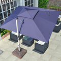 Mojia Cantilever Patio Umbrella with Cross Base and Cover Included - 360° Rotation Large Heavy Duty Offset Outdoor Umbrella with Easy Tilt for Pool Backyard Deck Garden (10x13 FT Navy Blue)