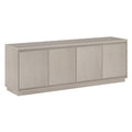Henn&Hart TV Stand for TVs up to 75'' with 2 Concealed Storage Cabinets and Adjustable Shelves for Living Room, Family Room, or Office, Alder White