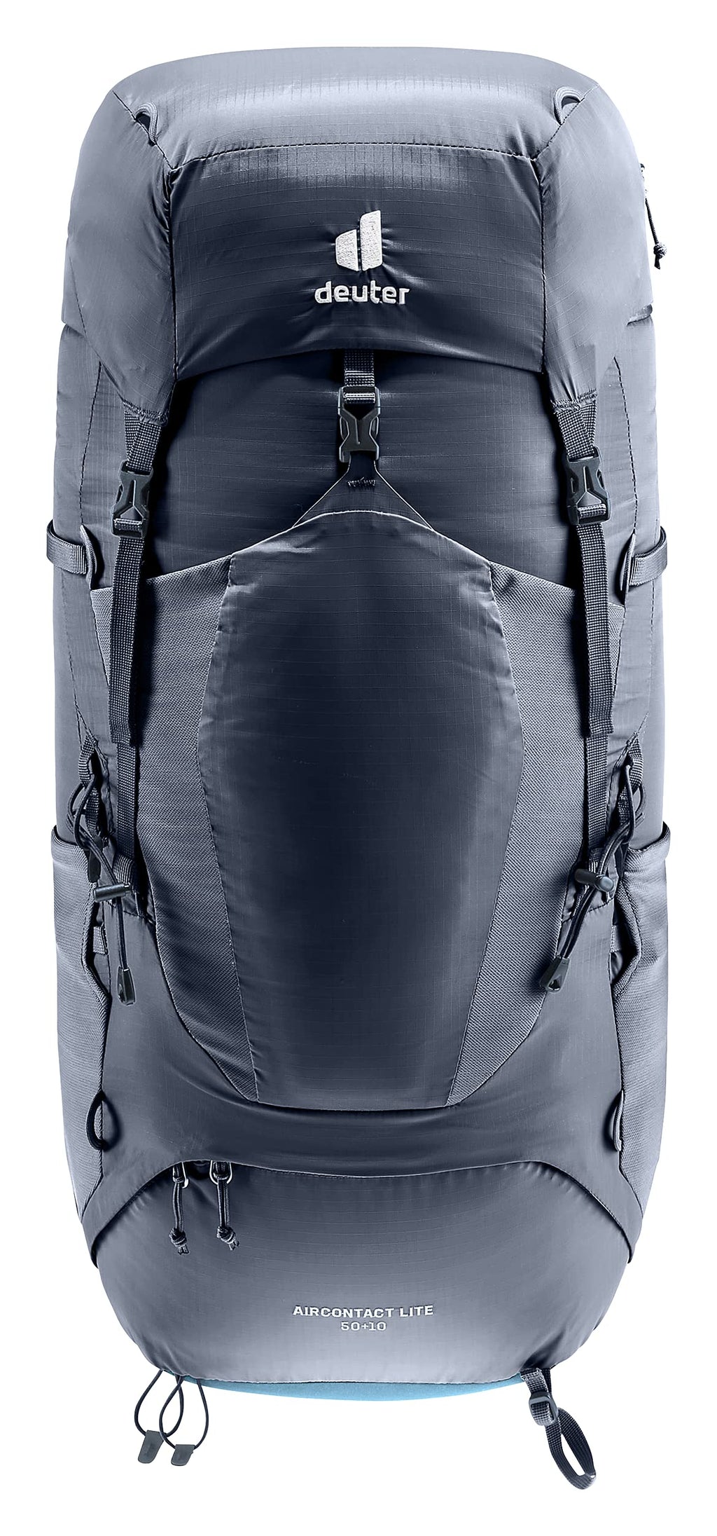 Deuter Unisex Aircontact Lite 50 + 10 L, Lightweight Backpacking & Hiking Backpack for Men & Women, 50 + 10 Liters - Black-Marine