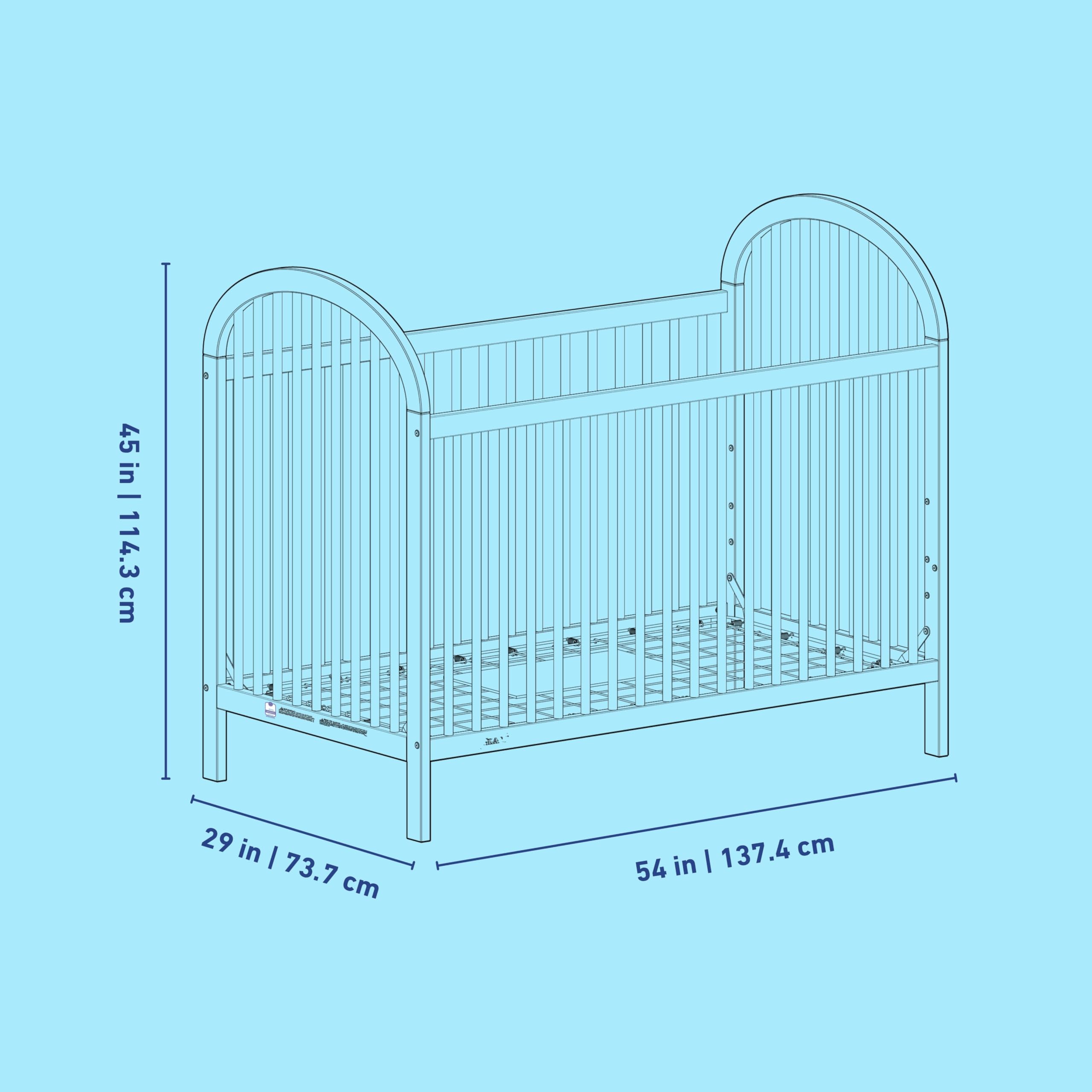 Graco Olivia 3-in-1 Convertible Crib – GREENGUARD Gold Certified, 100% Solid Wood, Fits Standard Baby Crib Mattress, Converts to Toddler Bed and Daybed, 4 Adjustable Mattress Heights (Hazelnut)