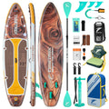 TIDETREK 11'/11'6" x 33"/34" x 6" Inflatable SUP Paddle Board – Extra-Wide, Stable Stand Up Paddle Board with Premium Full Accessory Set for Adults & Youth (Earth Pulse/Kayak Seat, 11'x34 x6)