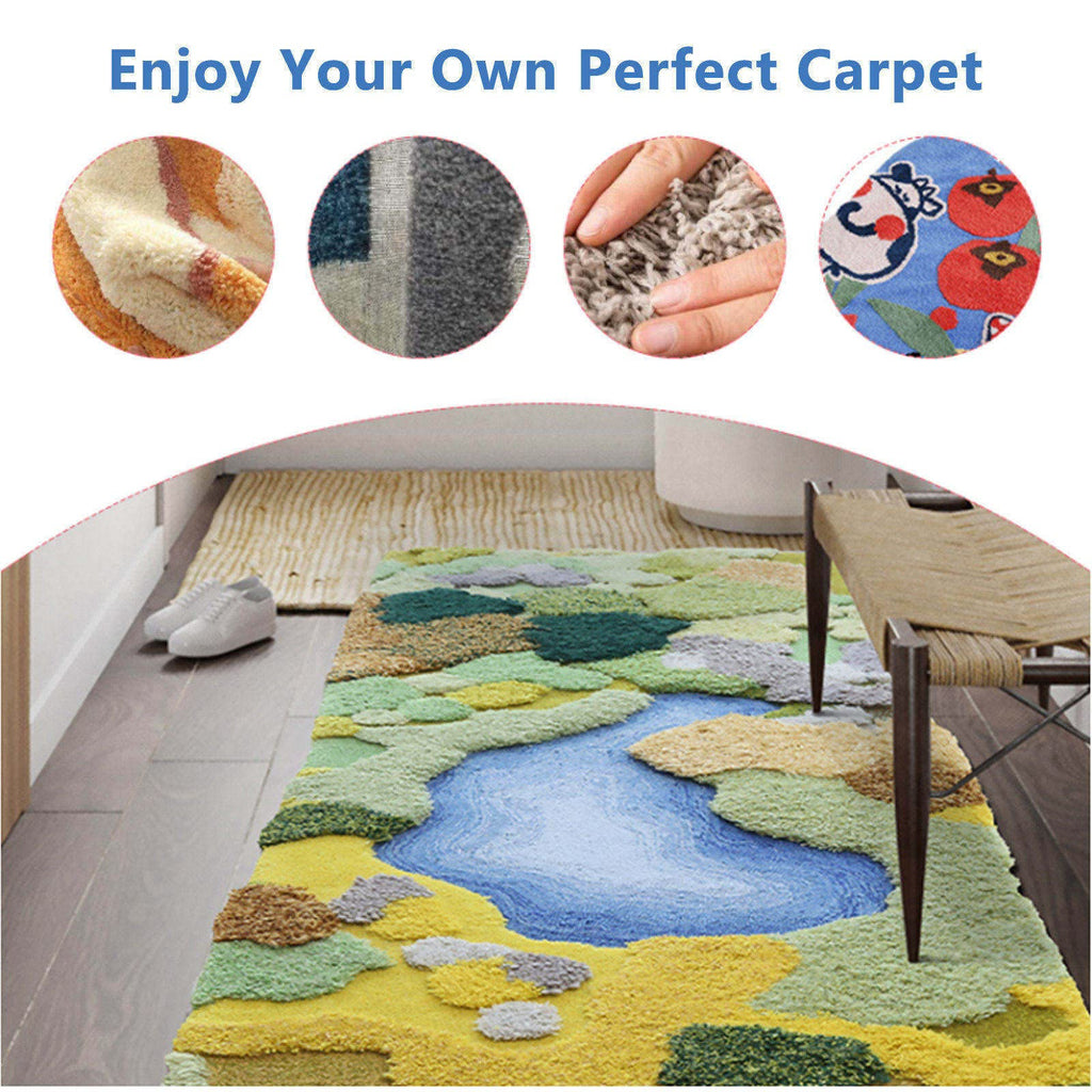Aluminum Rug Tufting Frame Kit - Sturdy Metal Frame for Rug Making with Primary Tufting Cloth Stand and Tufting Fabric - Ideal Rug Tufting Supplies,70x90cm