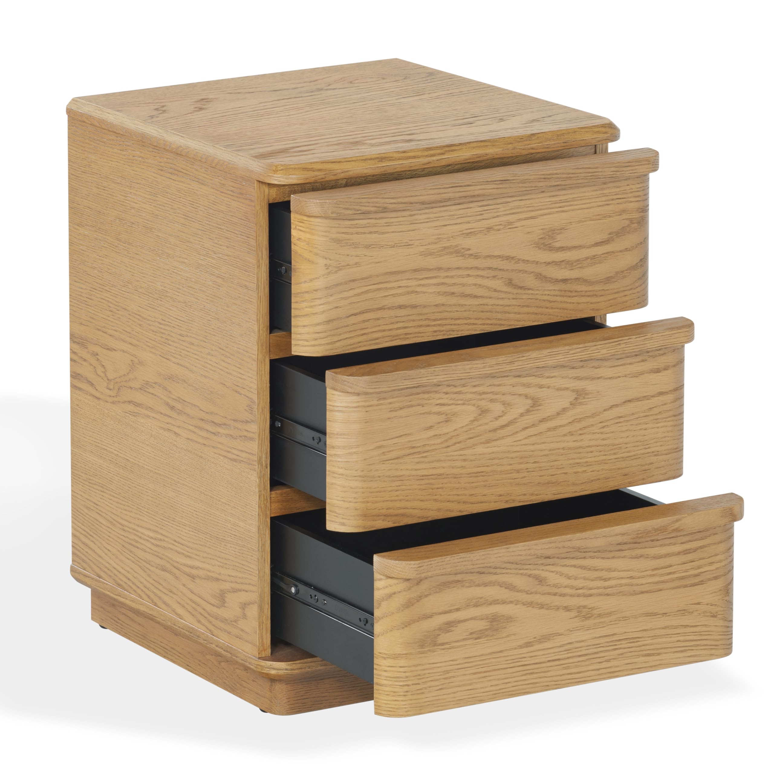 SAFAVIEH Couture Collection – Guillermo Natural 3 Drawer Wood Nightstand, Fully Assembled Modern Bedroom Storage Accent (SFV4270A)