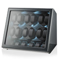TIMECUBE 12 Watch Winder with 6 Storage Slots, LED Light and Automatic Motor-Stop (Carbon)