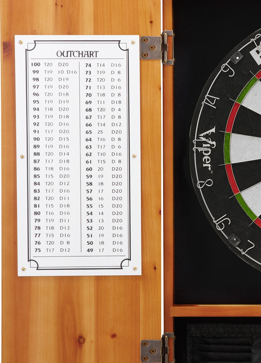 Viper Metropolitan Solid Wood Cabinet & Sisal/Bristle Dartboard Play-Ready Bundle