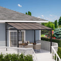 Acekool 10x10 Ft Wall Mounted Gazebo Pergola, Outdoor Lean to Gazebo Hardtop with Polycarbonate Roof, Upgraded Steel Frame Hardtop Pavilion for Patio, Garden, Lawn, Deck