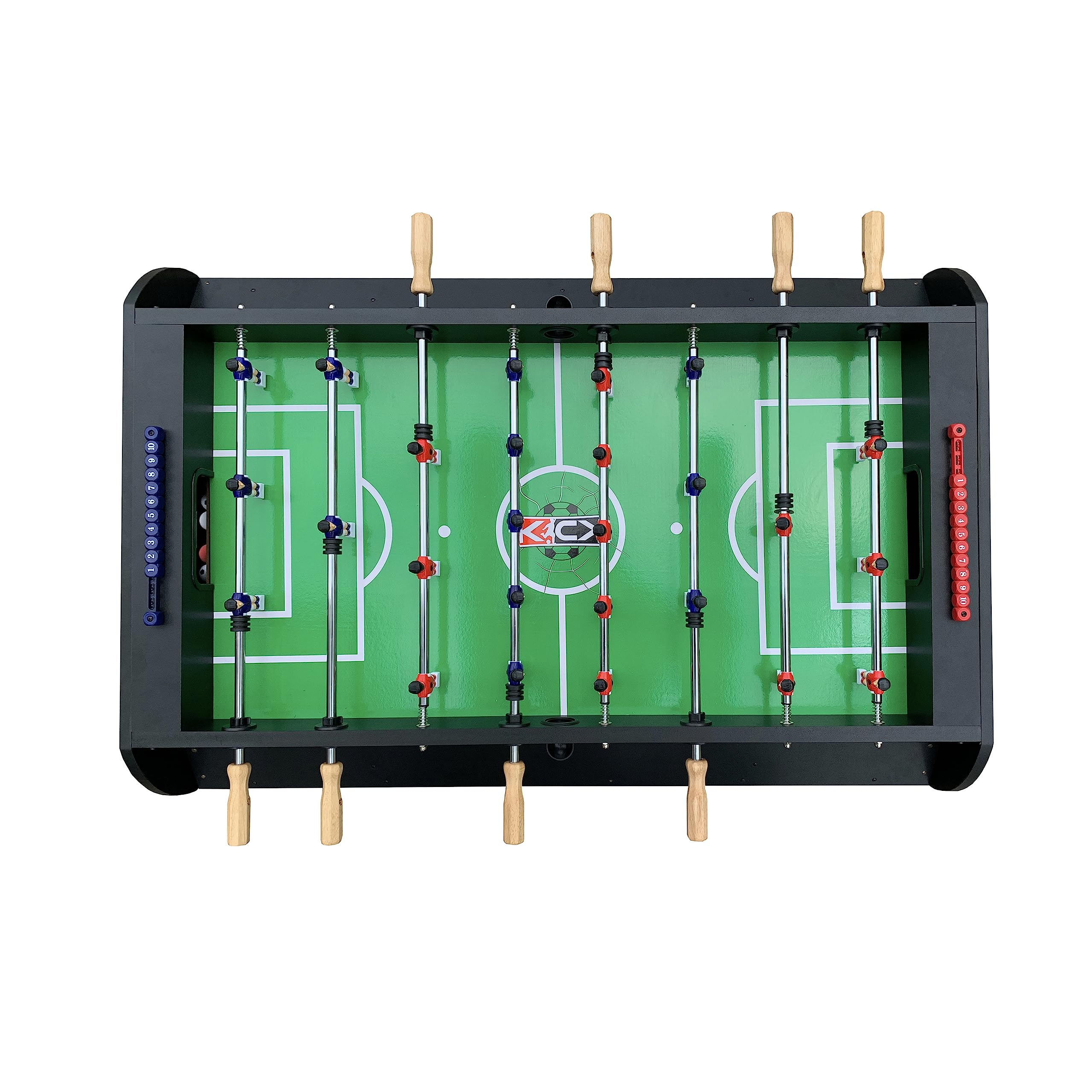 KICK Triplex 55″ Telescopic Rods 3-in-1 Swivel Multi Game Table (Black) – Foosball, Pool/Billiards & Air Hockey