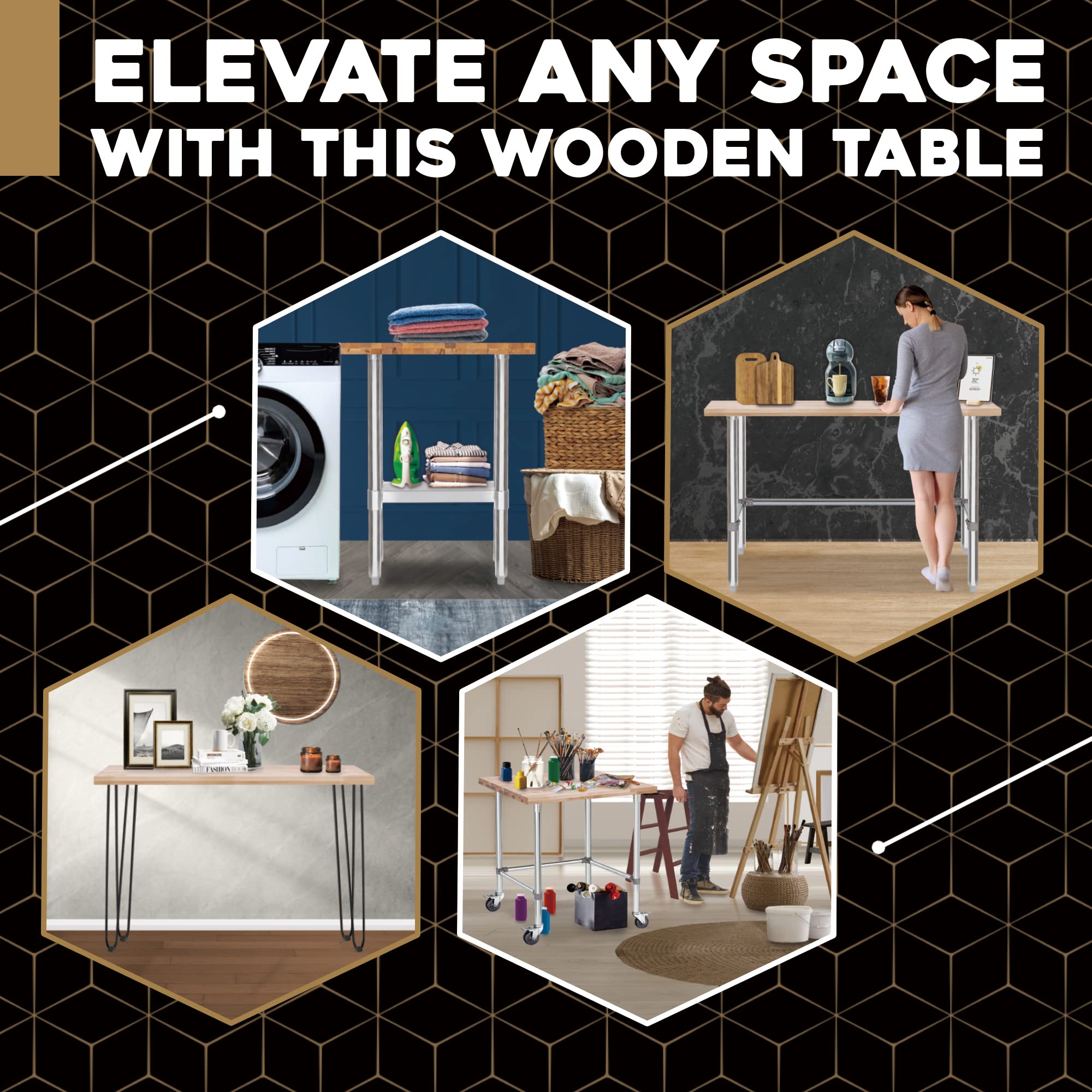 DuraSteel 24x48 Butcher Block Countertop - Maple Solid Wood Workbench for Kitchen, Restaurant, Cabinet, Desk Top, Wood Board, Large Counter Cutting Island Long, Bakery Worktable Dough - Table Top Only