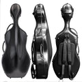 MI&VI CP-7006WB Pure Poly Carbon Fiber Cello Case 4/4 Hard Shell 11.5lb (Full Size) with Wheels | Carry Straps | Rigid Protection | Tough Shell (Black + Bag)
