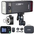 Godox AD200 Pro II AD200Pro II Pocket Outdoor Flash Strobe, 200Ws 2.4G TTL 1/8000s HSS Monolight, 0.01-1.8s Recycle, GODOX AD200ProII AD 200 Pro II Upgraded Flash Head, Color Indicator and Screen