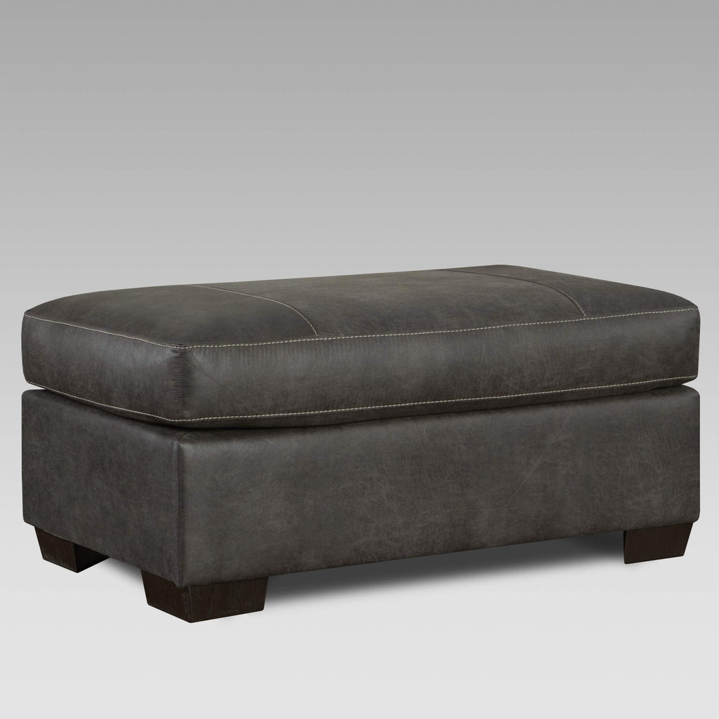 Roundhill Furniture Tirana Contemporary Fabric Pillow-top Arm Chair with Ottoman in Sequoia Ash