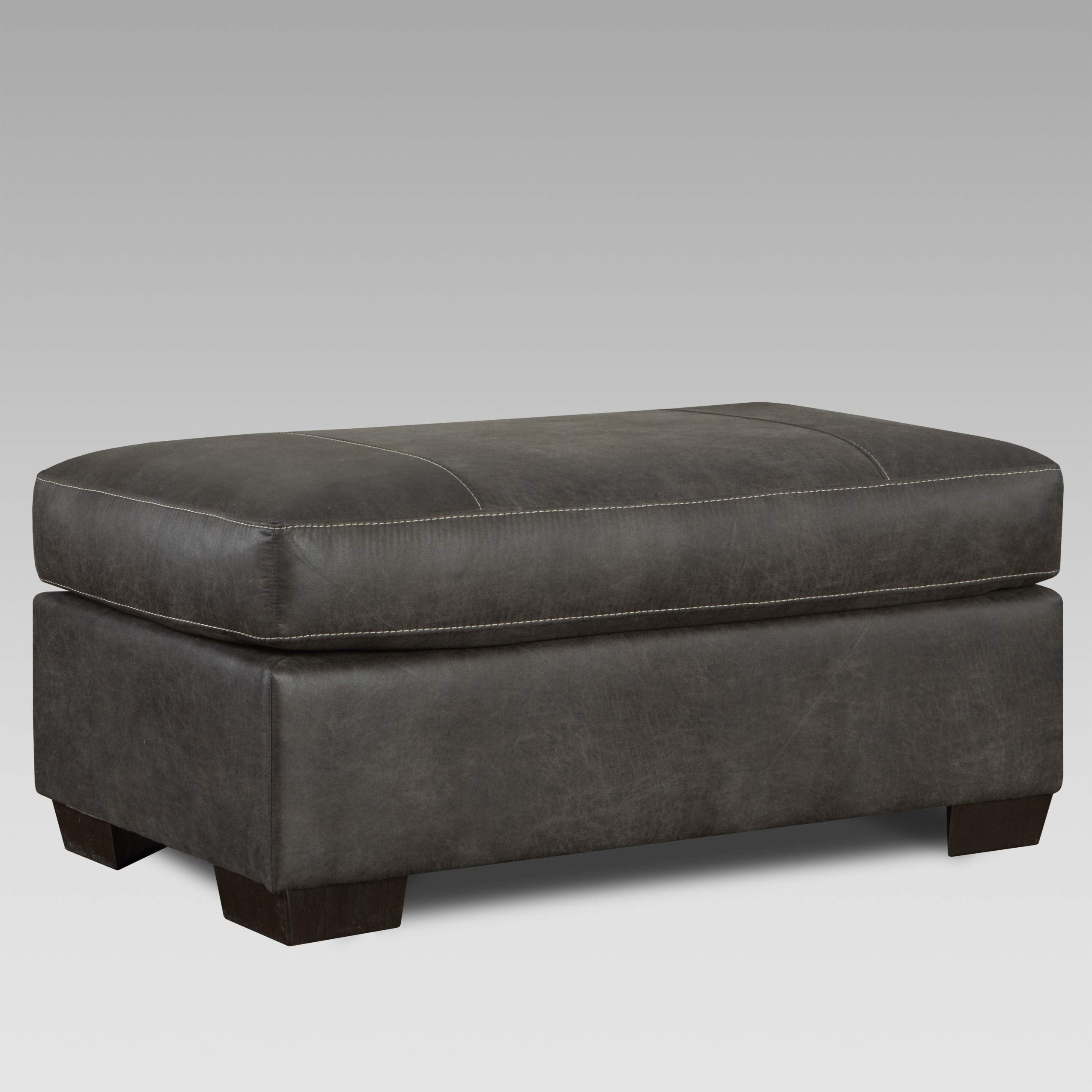 Roundhill Furniture Tirana Contemporary Fabric Pillow-top Arm Chair with Ottoman in Sequoia Ash