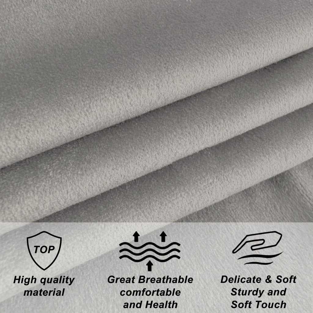 Furpopup Velvet Upholstered Headboard King/Cal King Size Latest Model Wall Mount, Bed Frame Mount, Featuring High-Density Sponge Padding, Luxury Texture Easy Assembly and Style-Silver Gray