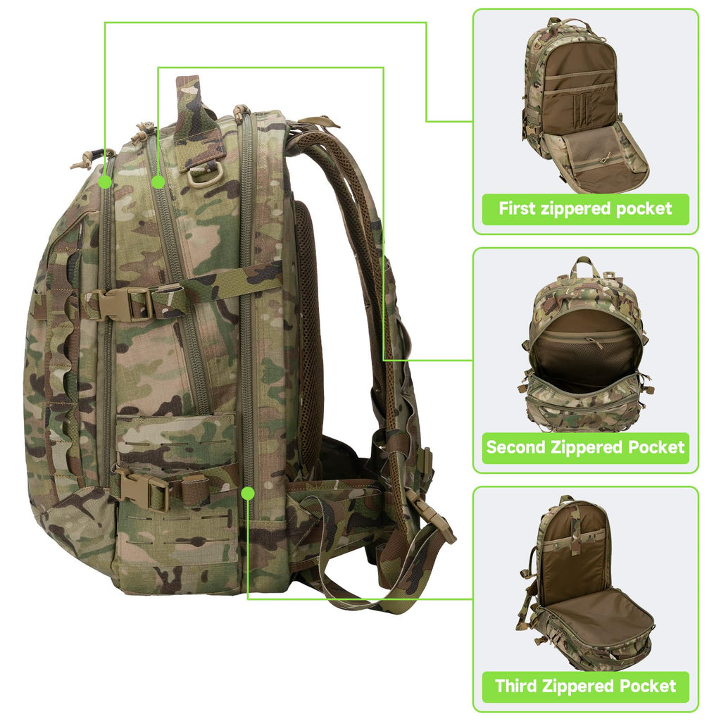 EXCELLENT ELITE SPANKER 40L Tactical Military Backpack for Men and Women Large Rucksack Assault Pack Bag for Outdoor Camping, Hiking(Multicam)