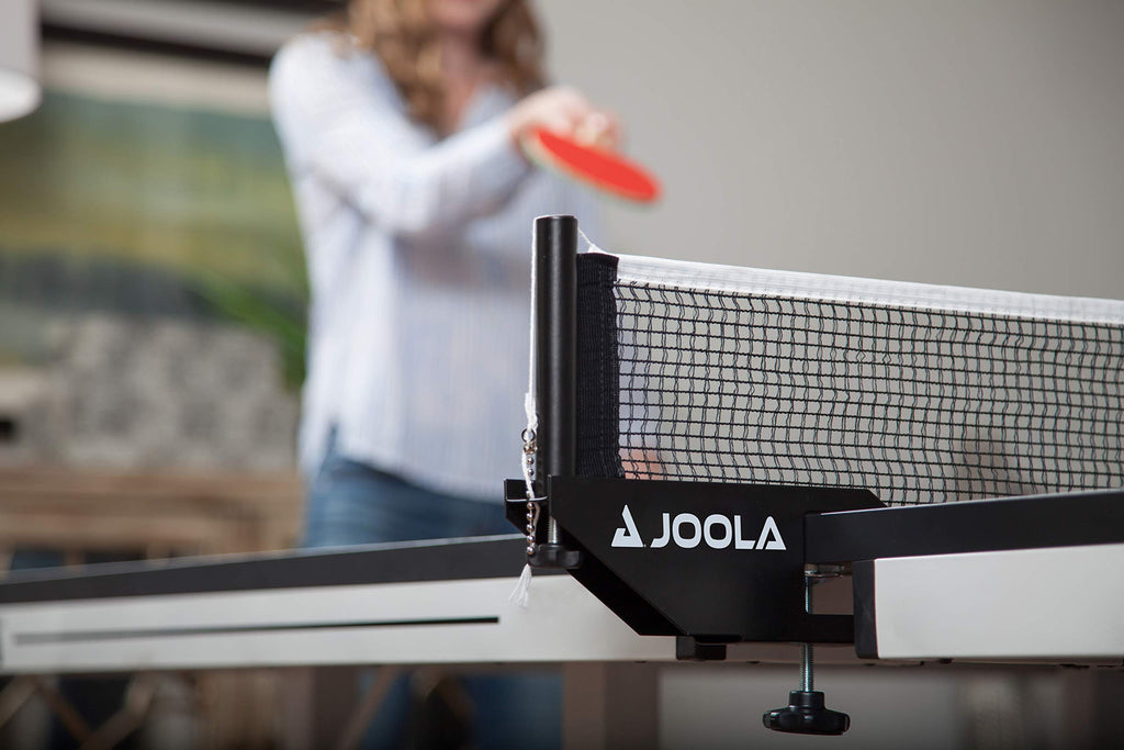 JOOLA Rally TL Professional MDF Indoor Ping Pong Table w/Quick Clamp Table Tennis Net & Post Set - 10 Minute Easy Assembly - Corner Ball Holders - Tournament Quality - Includes Playback Mode