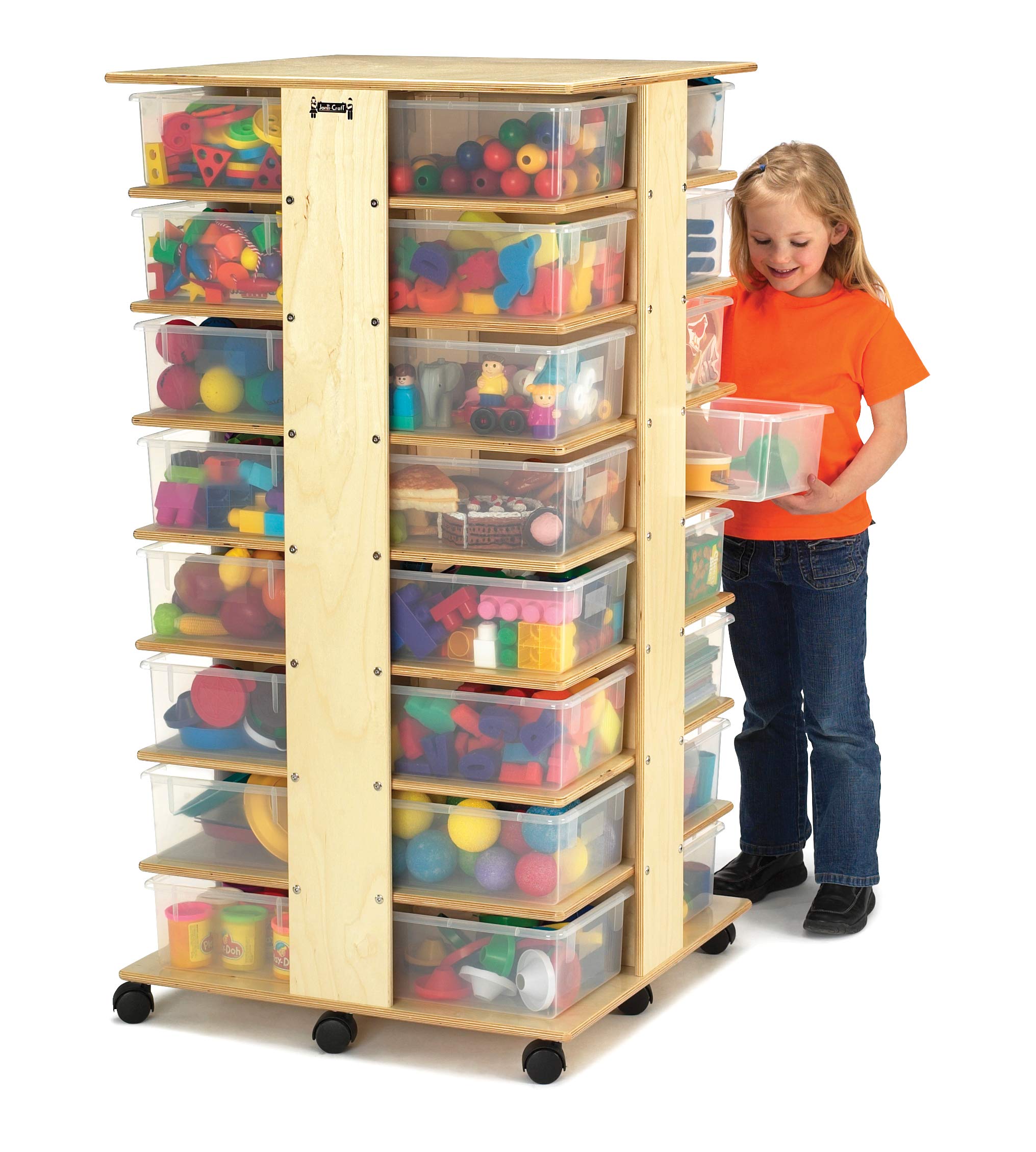 Jonti-Craft 03540JC 32 Tub Tower with Clear Bins