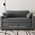 KEIKI Convertible Sofa Bed, 2 in 1 Corduroy Loveseat Folding Couch Bed with Storage, Chaise Lounge Chair & Floor Futon Sleeper Love Seating for Small Apartment Guest Living Room, Easy Assembly, Grey