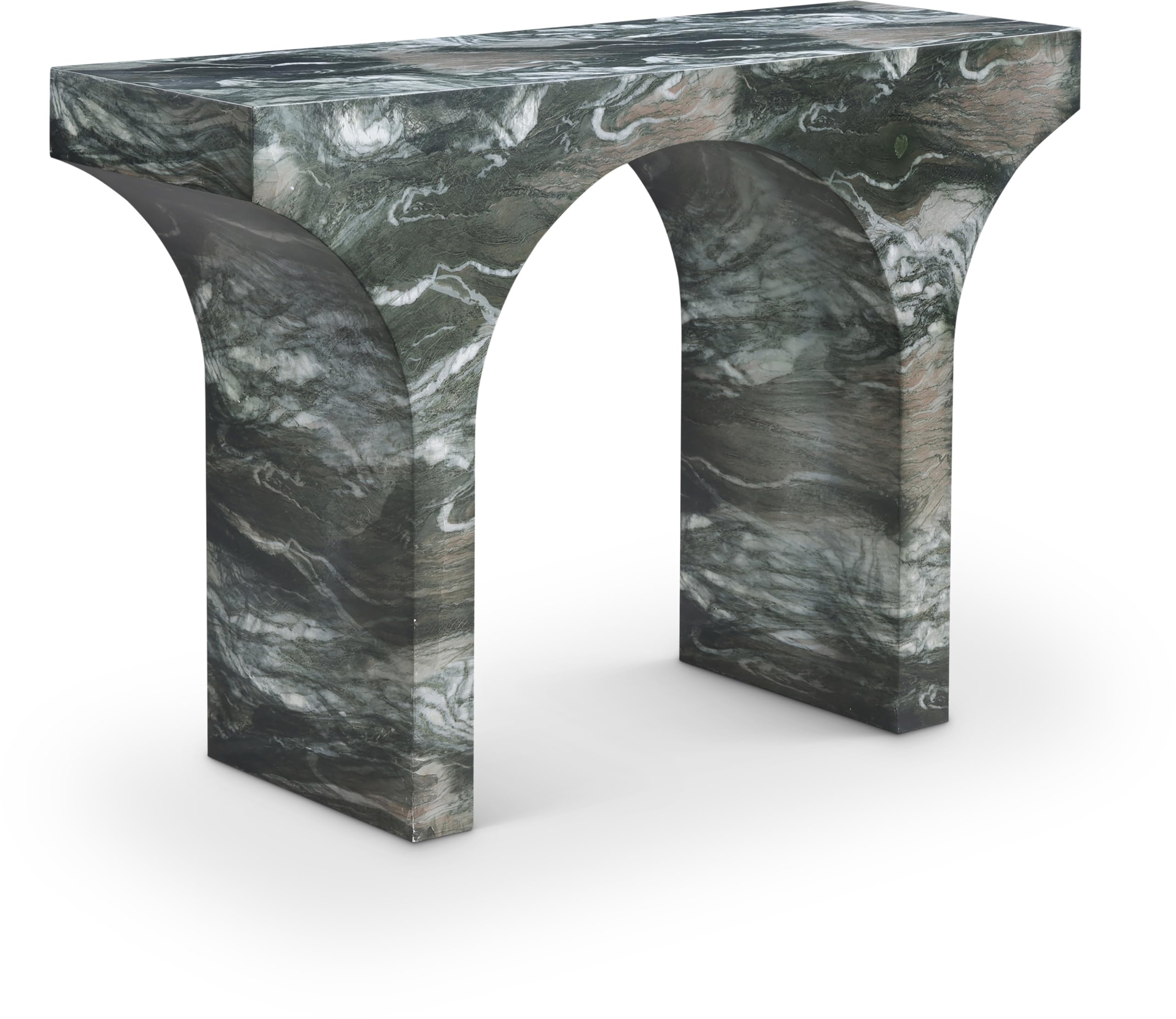 Meridian Furniture Pomezia Green Marble Finish Console Table