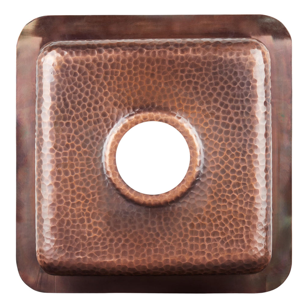 Signature Hardware 417007 Merrick 15" Drop In Single Basin Copper Kitchen Sink