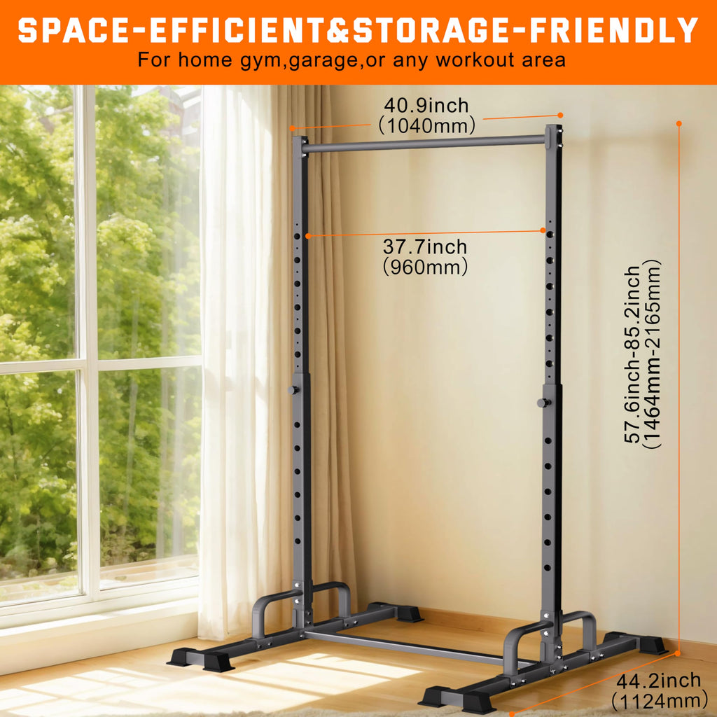 HWOOUSA Pull Up Station, Adjustable Pull Up Bar Free Standing Power Racks, Multifunctional Heavy Duty Steel Pull Up Tower, For 2×2" with 1″ Hole Size Squat Rack Accessories, Support 600 LBS Capacity