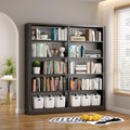 LyAosdFu 5-Tier Industrial Bookshelf, Black Bookcases and Bookshelves,Tall Metal Bookshelf Storage Organizer,Freestanding Book Shelf for Living Room,Home Office (Black, Shelf-2)