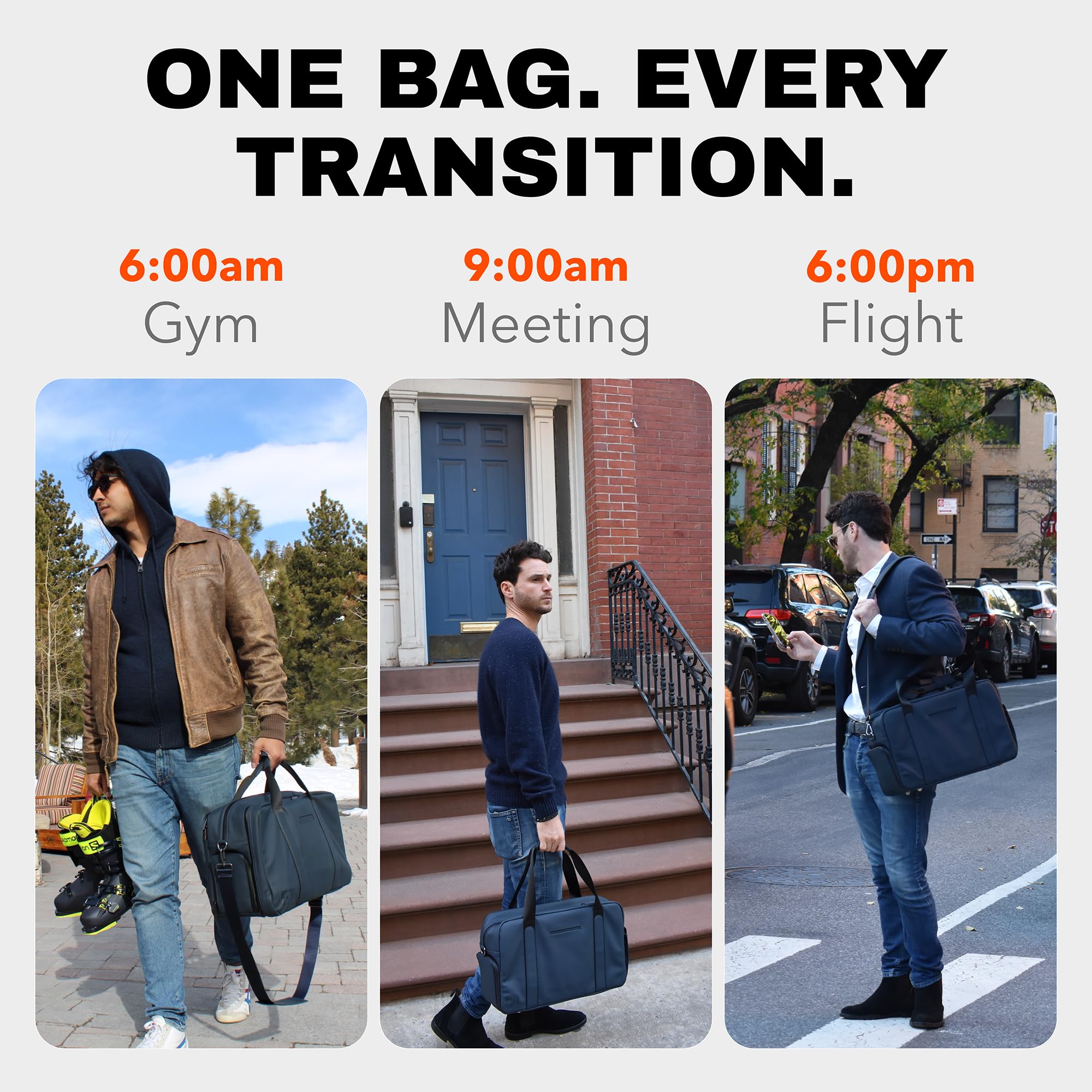The FTL Pro Mens Travel Bag - 30L Premium Work to Gym Weekender Duffel with Garment Bag, Shoe Space & 18" Laptop Sleeve - Organized Athletic Business Carry On Hybrid, Fits Under Airplane Seat - Blue