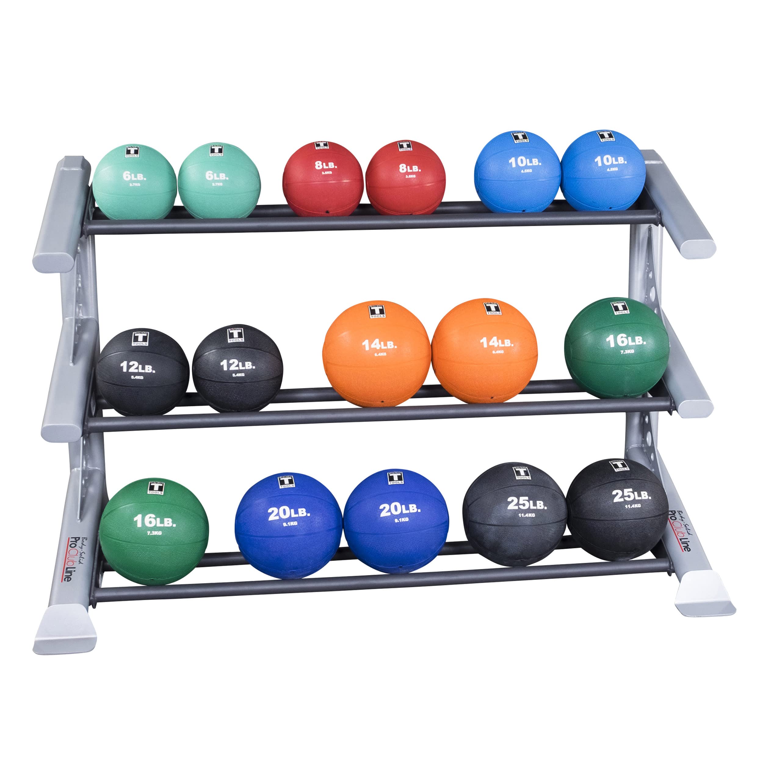 Body-Solid (SDKR1000MB) Pro ClubLine Storage Rack for Dumbbells, Kettlebells and Medicine Balls, Commercial and Home Gym Weight Rack