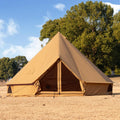 WaldZimmer Canvas Bell Tent Ginger 16.4ft with Stove Jack and Zipped Removable Floor, Luxury Outdoor Glamping Yurt Cotton Tent for Family Truck Car Camping Hunting Party