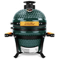 Upgraded 13 inch Ceramic Kamado Grill with Waterproof Air Vent Cap | Portable Tabletop Charcoal BBQ Grill Smoker for Outdoor Cooking, Patio, Camping | Green