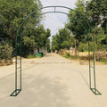 Extra Wide Metal Garden Arch Arbour with Base Weather Resistant Rose Trellis Archway for Wedding Garden Decoration Black 240x220cm (Dark Green 280 x 220cm)