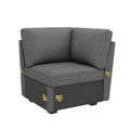 HONBAY Corner Seat for Sectional Sleeper Sofa, Corner Module for Modular Sleeper Couch with Pull Out Bed, Dark Grey