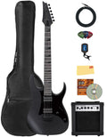 Ibanez GRGR131EX RG Gio Electric Guitar - Black Flat Bundle with Amplifier, Gig Bag, Tuner, Cable, Picks, Austin Bazaar Instructional DVD, and Polishing Cloth
