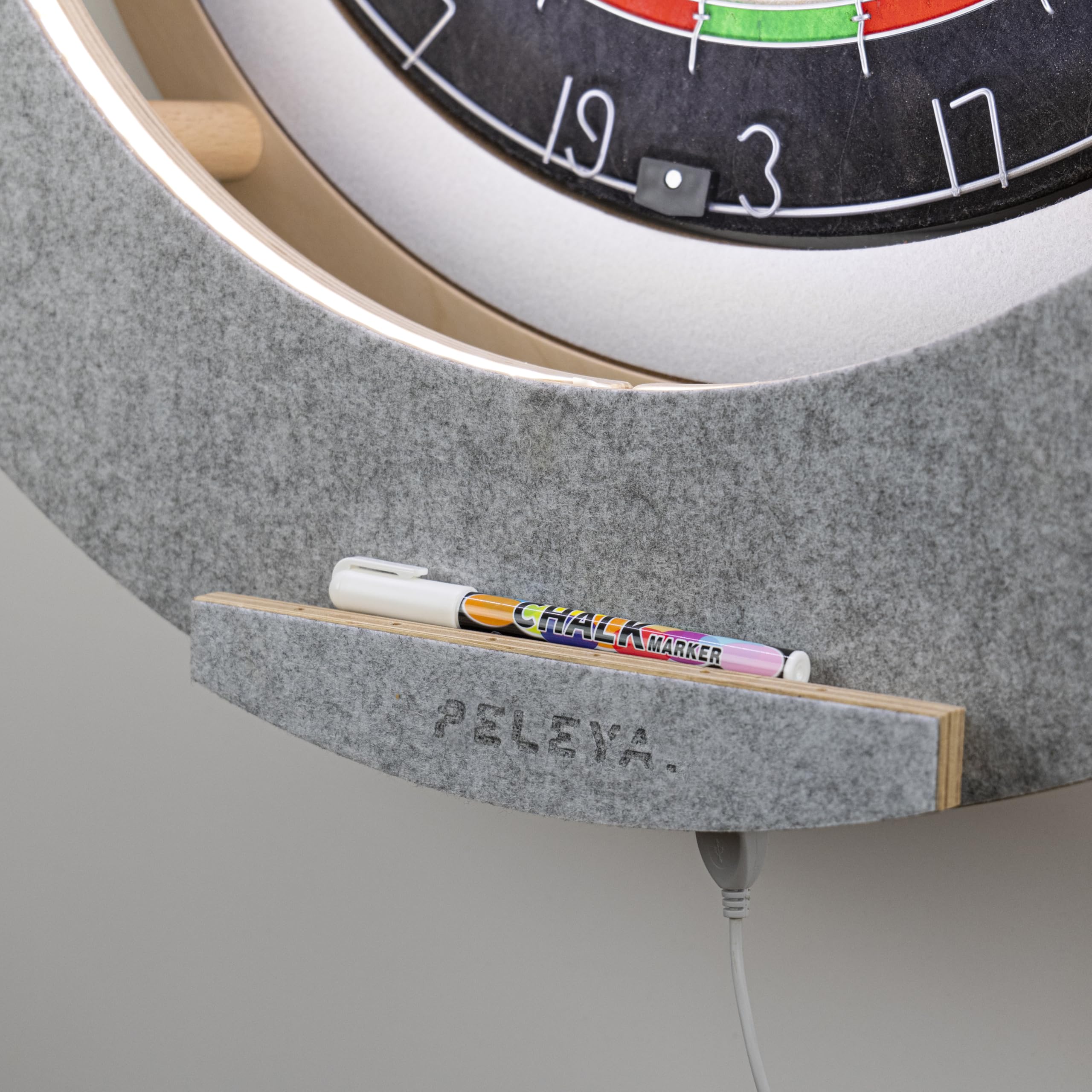Dart Board Cabinet Set with LED Light; Bristle Dartboard, Built in LED Light, Darts and Chalkboards