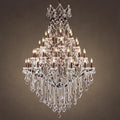 HUANXISHA 42 Lights Large Crystal Chandeliers for High Ceilings Maria Theresa Chandelier Light Fixture Vintage Chandelier for Foyer Hallway Entryway Staircase Brown 75" H x 49.2" D