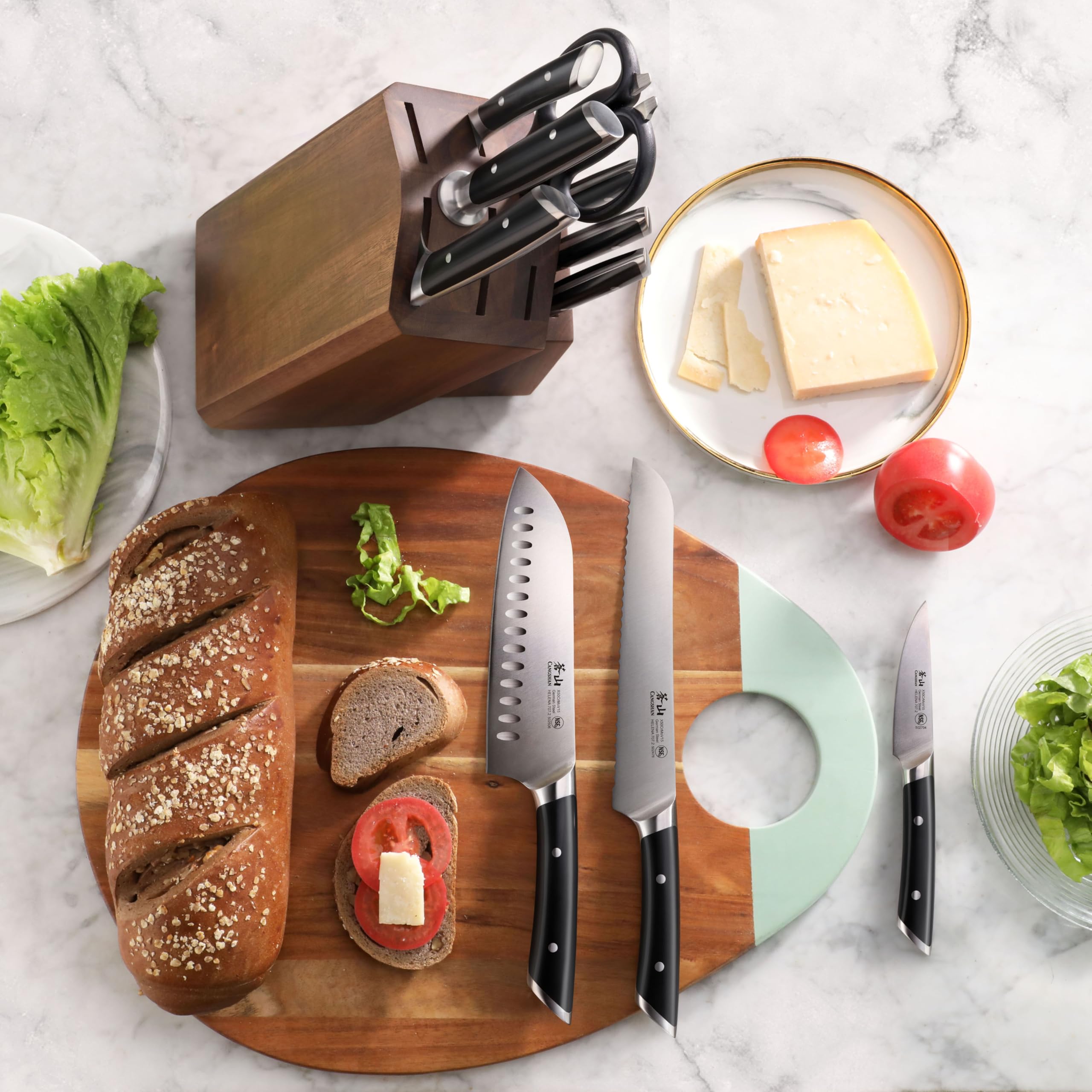 Cangshan HELENA Series German Steel Forged Knife Block Set (12-Piece, Black), Oprah's Favorite Things 2023