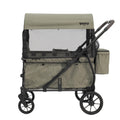 Keenz Viva 2-Passenger Compact Foldable Stroller Wagon with Canopy, Hybrid Push Pull Handle, EVA Wheels, and Storage – Lightweight Stroller Wagon for Toddlers and Kids, Green