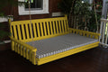 A & L Furniture Yellow Pine Twin Mattress Traditional English Swing Bed, 75", Canary Yellow