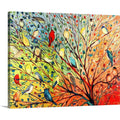 CANVAS ON DEMAND Twenty Seven Birds Canvas Wall Art Print by Jennifer Lommers, Home Decor, Bird, Wildlife Artwork,45" x36in