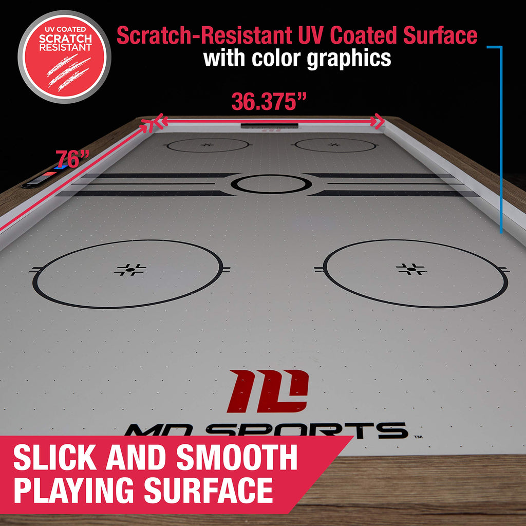 MD Sports 7' Hinsdale Air Powered Hockey Table with Pusher and Puck Set