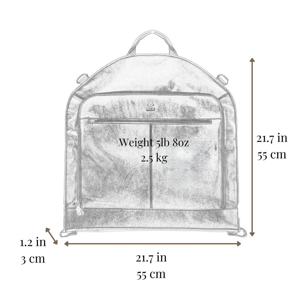 Time Resistance Leather Garment Bag - Slim Carry-On Suit Carrier for Dress Protection (Brown)
