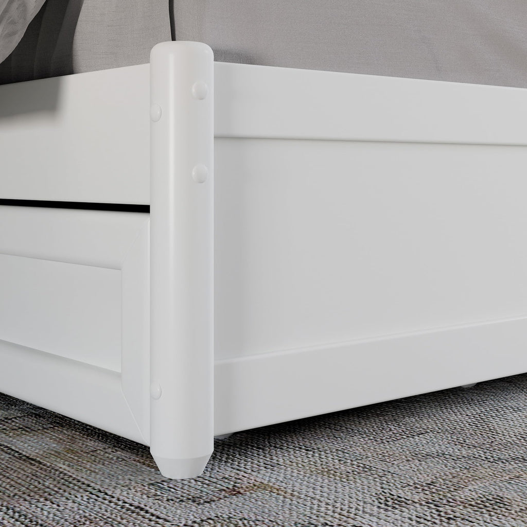 AFI, Malta King Platform Bed with Panel Footboard and Storage Drawers, White