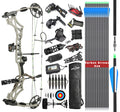 surwolf Compound Bow Kit, Hunting and Target, Limb Made in USA,Draw Weight 30-70 lbs Adjustable, Draw Length 19-30.5",up to IBO 320FPS Speed, Package with Archery Hunting Accessories (Grey)