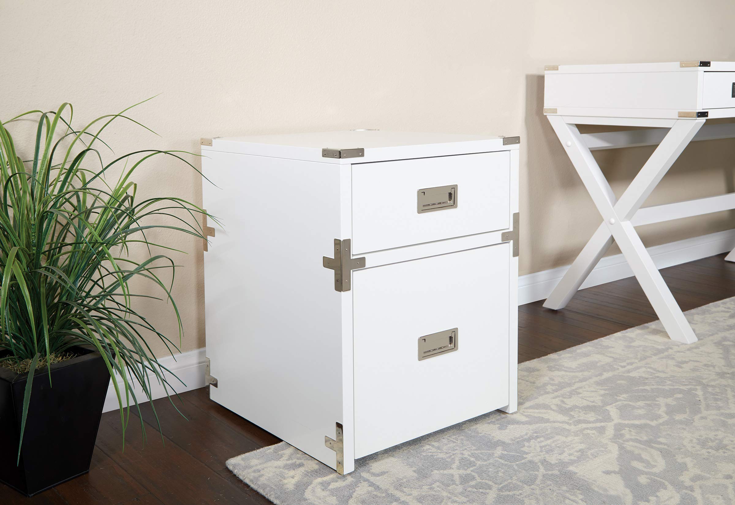 OSP Home Furnishings Wellington 2-Drawer File Cabinet, White